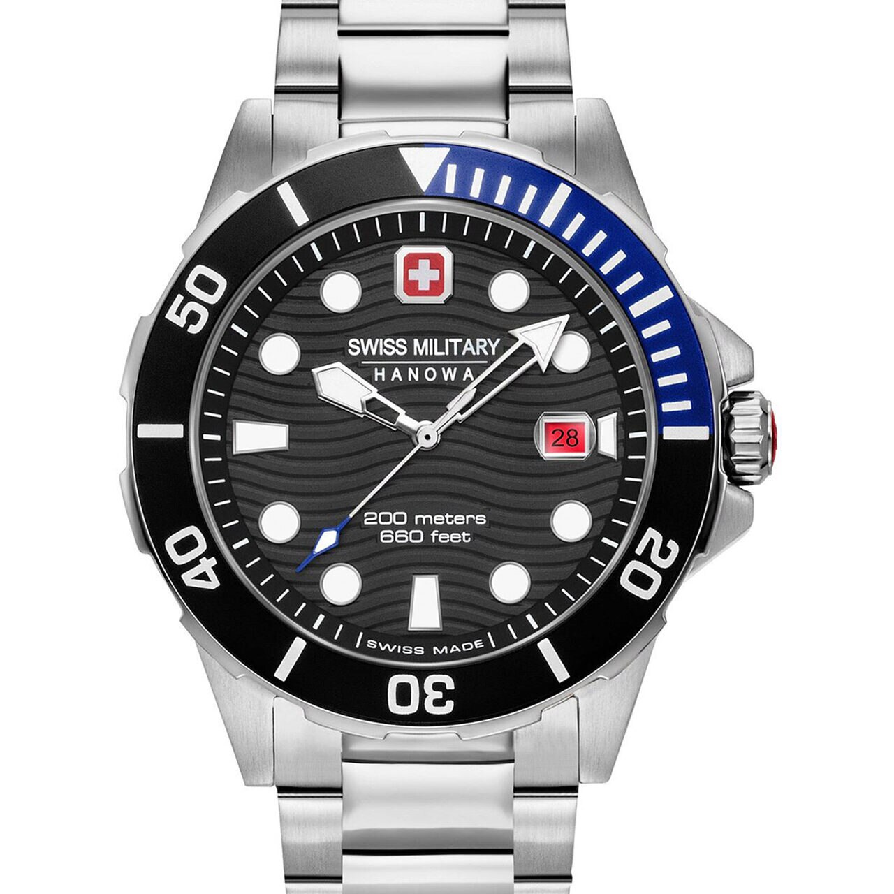 Ceas barbatesc Swiss Military 06-5338.04.007.03, Quartz, 43mm, 20ATM, Argintiu