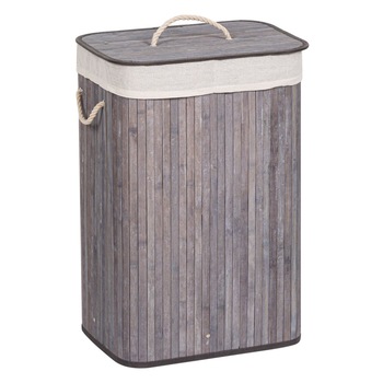 Cos de rufe, Cali, din bambus, bleu-gri, 72 litri Cos de rufe, Cali, din bambus, bleu-gri, 72 litri