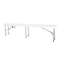Banca pliabila pentru gradina, 180x30x43 cm, max. 400 kg, alba