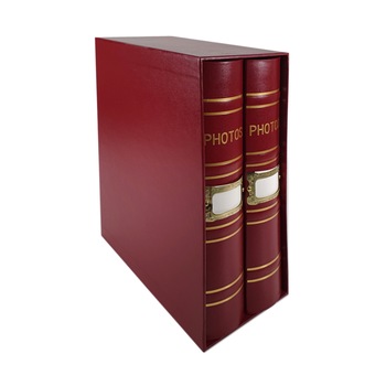 Set 2 albume foto Old Fashion, 400 poze 10x15, slip-in memo, cutie, rosu Set 2 albume foto Old Fashion, 400 poze 10x15, slip-in memo, cutie, rosu