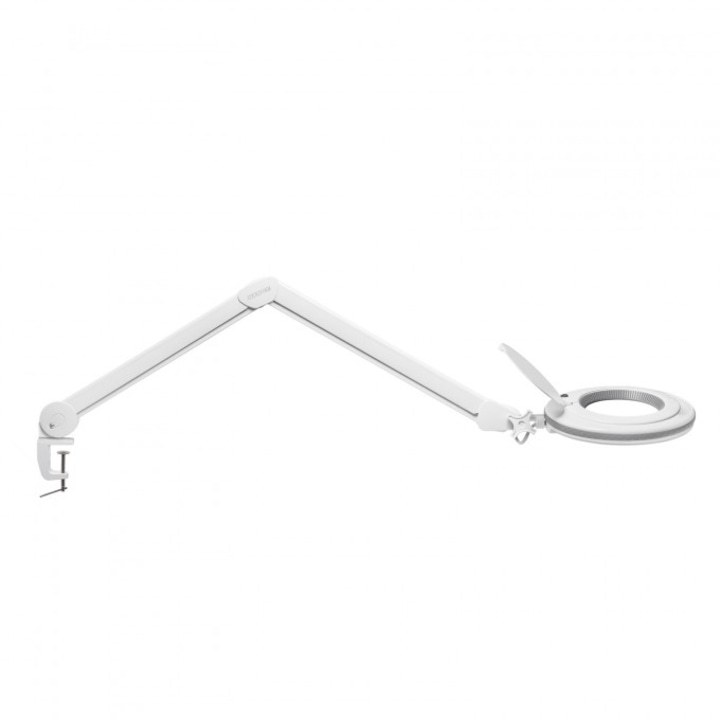 Lampa de lucru LED cu lupa, mare, Diametru lentila 5”,13cm, Tensiune 230V 50Hz CA, Culoare alba