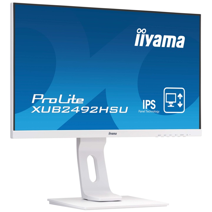 Монитор iiyama ProLite XUB2492HSU-W1, 24", UltraSlim, IPS, FlickerFree, BlueLightReducer