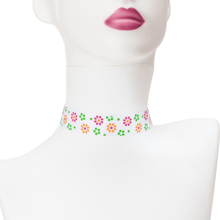 Choker Spring Blossom, alb