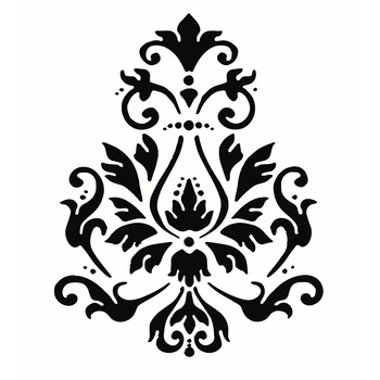 Sablon decorativ Damask PAB, reutilizabil, plastic, maro, A4 Sablon decorativ Damask PAB, reutilizabil, plastic, maro, A4