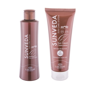 Set 2 produse bio organice protectie solara si ingrijirea pielii dupa soare, ulei accelerator bronz uniform 200 ml si crema protectie solara foarte mare +50spf 100ml, Lakshmi Set 2 produse bio organice protectie solara si ingrijirea pielii dupa soare, ulei accelerator bronz uniform 200 ml si crema protectie solara foarte mare +50spf 100ml, Lakshmi