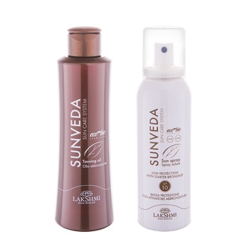 Set 2 produse bio organice protectie solara si ingrijirea pielii dupa soare, ulei accelerator bronz uniform 200 ml si spray cu protectie solara scazuta 10spf 150ml, Lakshmi Set 2 produse bio organice protectie solara si ingrijirea pielii dupa soare, ulei accelerator bronz uniform 200 ml si spray cu protectie solara scazuta 10spf 150ml, Lakshmi