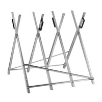 Capra taiat lemne cu 4 fante suport lemn, pro.tec, 80,5 x 86 x 76 cm, 120 Kg, otel, argintiu cu manere