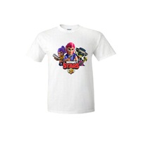 Tricou bumbac copii Personaje Brawl Stars, Alb, 9-10 ani