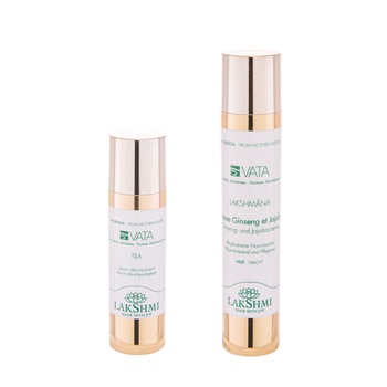 Set 2 produse 80 ml pentru pielea uscata, lipsita de vitalitate si deshidrata, Lakshmi, ser ultra hidratant 30 ml si crema cu ginseng si jojoba50ml Set 2 produse 80 ml pentru pielea uscata, lipsita de vitalitate si deshidrata, Lakshmi, ser ultra hidratant 30 ml si crema cu ginseng si jojoba50ml