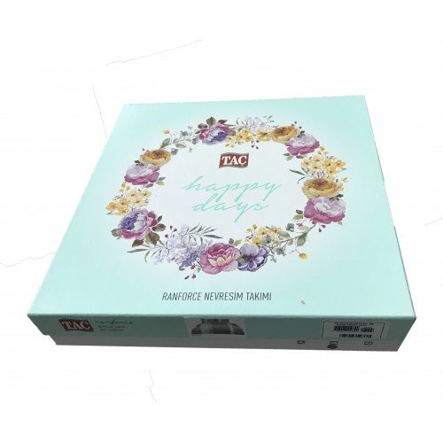 Lenjerie pat 3 piese, bumbac 100% ranforce,1 persoana, TAC, Valeria