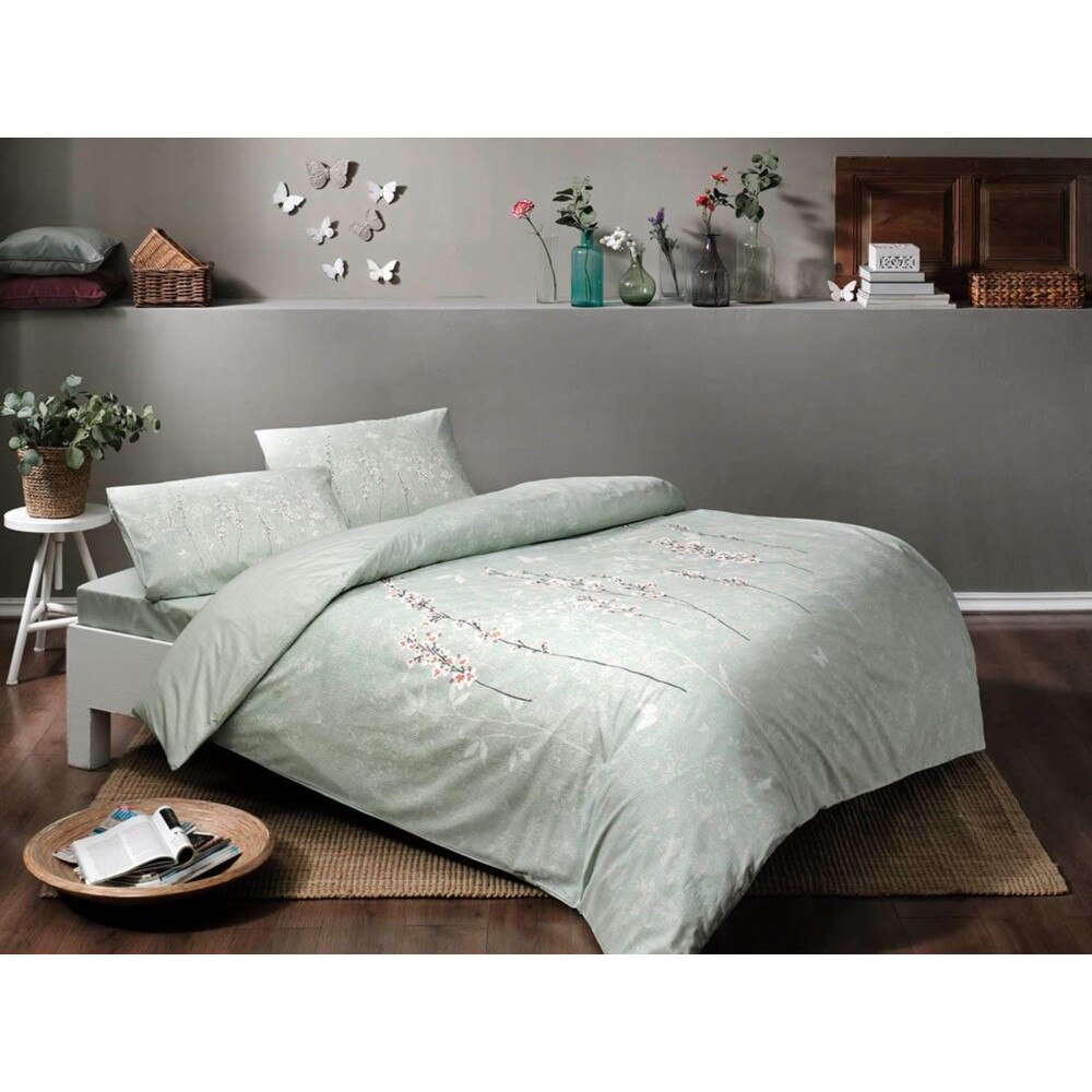 Lenjerie de pat dublu bumbac 100% ranforce, 4 piese, TAC, Tiana