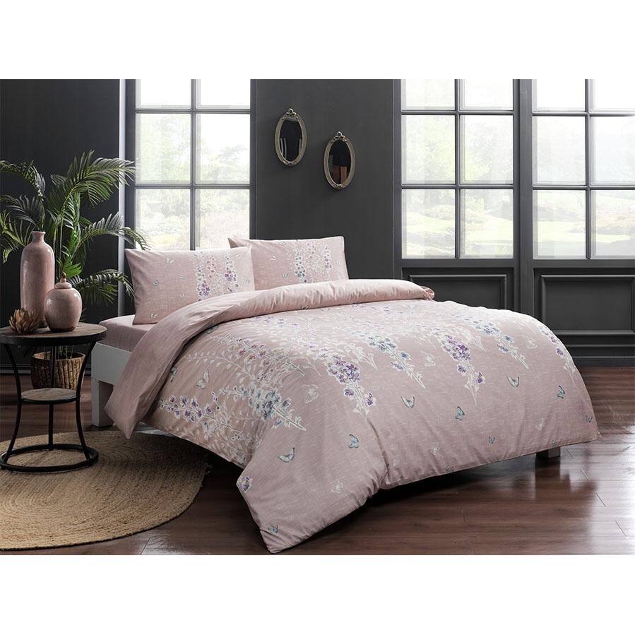 Lenjerie de pat dublu bumbac 100% ranforce, 4 piese, TAC, Sarah