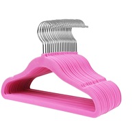 Umerase copii acoperite cu catifea, 20 bucati, Carlig rotativ 360 °, Antiderapant, fara margini ascutite, 30 cm, Roz