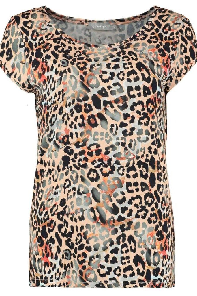 Tricou, Geisha, Negru/Galben sofran/Oranj mandarina, XS