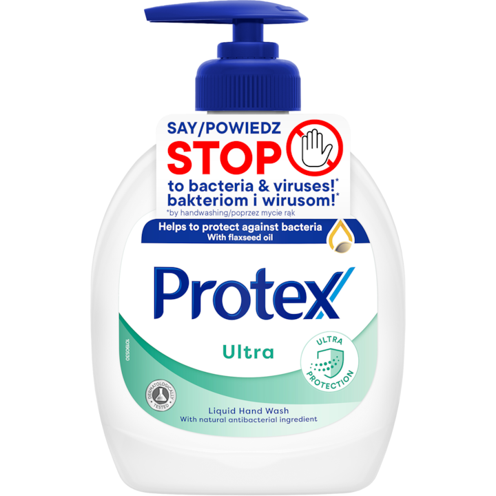 Sapun lichid Protex Ultra cu ingredient natural antibacterian, 300 ml