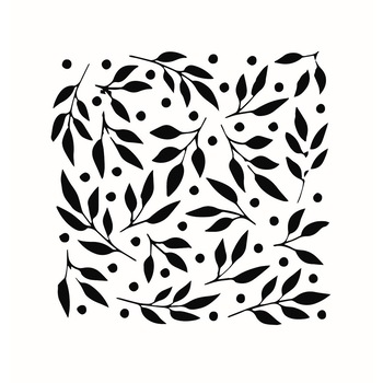 Sablon decorativ Square Leaves, plastic, maro, A4 Sablon decorativ Square Leaves, plastic, maro, A4