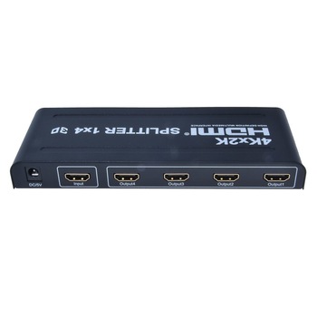 Splitter HDMI 4 porturi, 1 intrare - 4 iesiri, 4K, FULL HD, 3D, alimentator inclus, PremiumCord, khsplit4b Splitter HDMI 4 porturi, 1 intrare - 4 iesiri, 4K, FULL HD, 3D, alimentator inclus, PremiumCord, khsplit4b