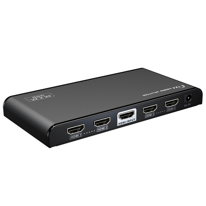 Сплитер HDMI 4 порта PremiumCord, 1 вход - 4 изхода, V2.0, 4K x 2K/60Hz, FULL HD, 3D, включено захранване