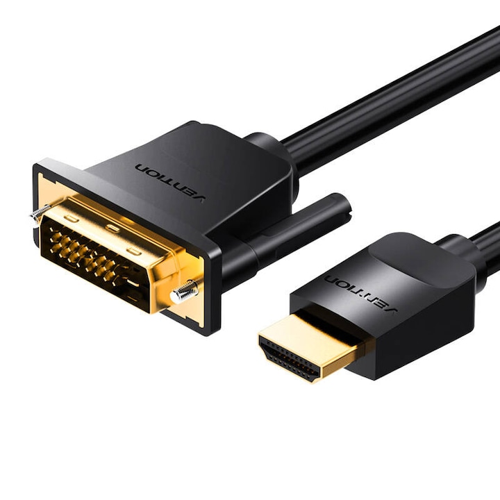 Cablu bidirectional HDMI la DVI si DVI la HDMI, Full-HD 1080P,3 metrI, Vention