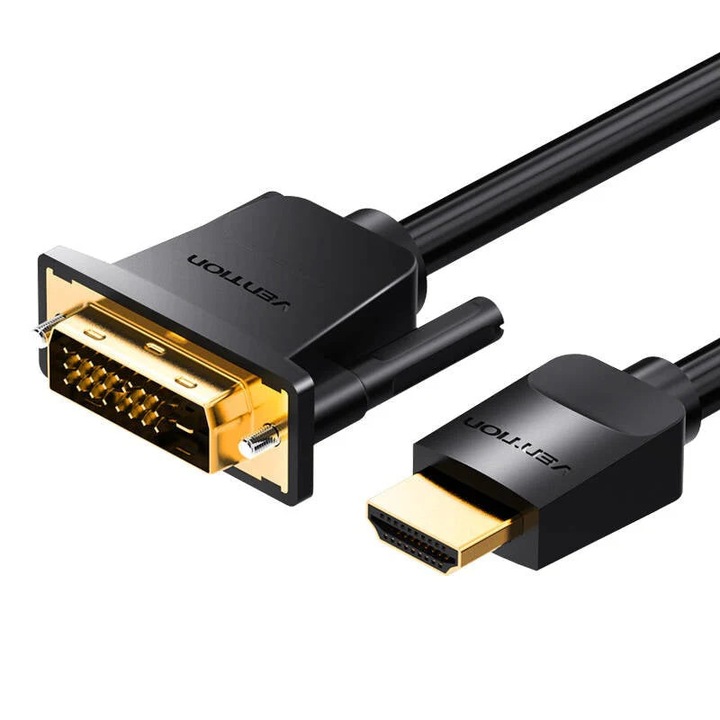 Cablu bidirectional HDMI la DVI şi DVI la HDMI,Full-HD 1080P ,2 metri,Vention