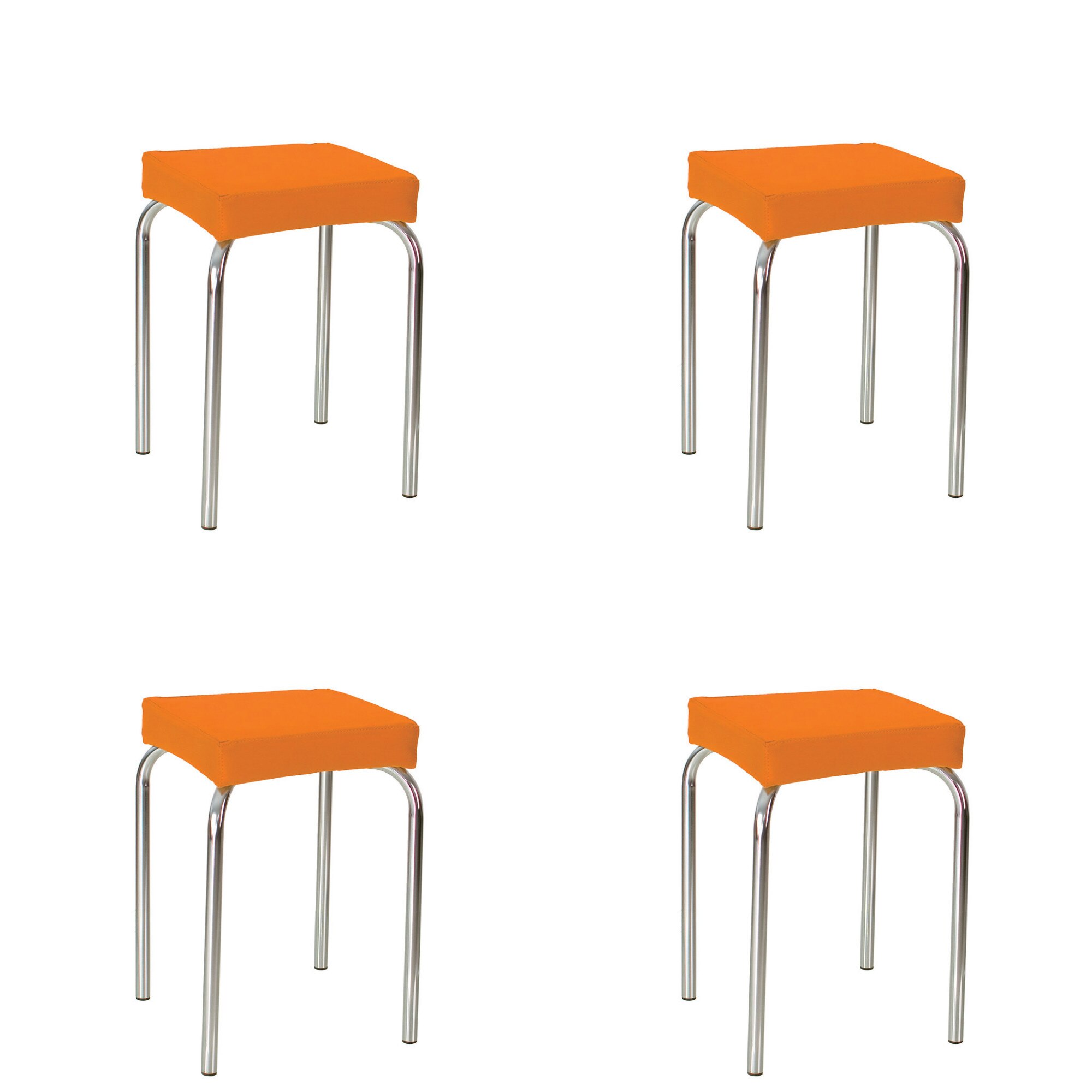 Set 4 scaune bucatarie TUTTI, piele ecologica, Portocaliu