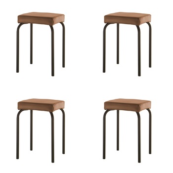 Set 4 scaune bucatarie TUTTI Black, piele ecologica, Maro Set 4 scaune bucatarie TUTTI Black, piele ecologica, Maro