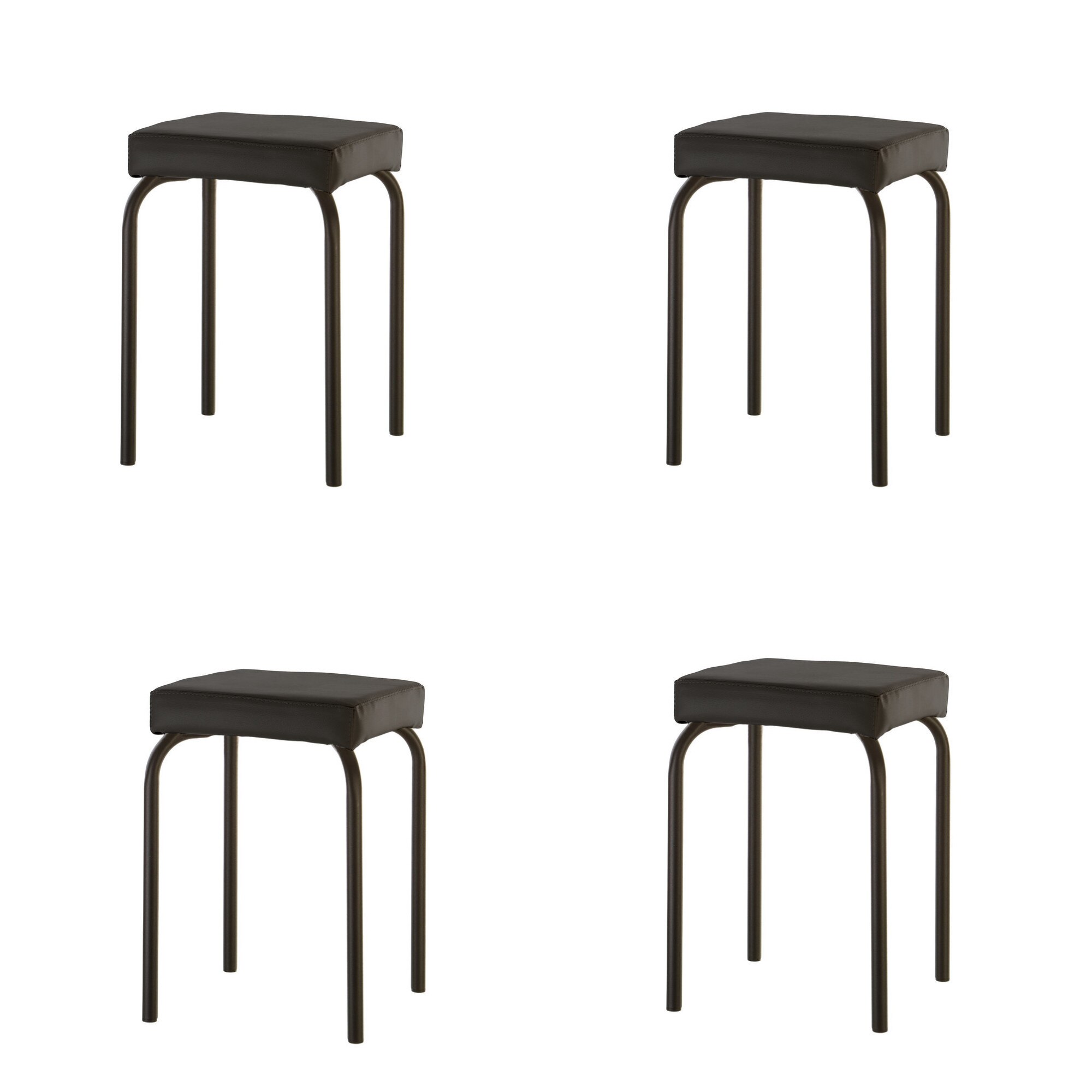 Set 4 scaune bucatarie TUTTI Black, piele ecologica, Negru