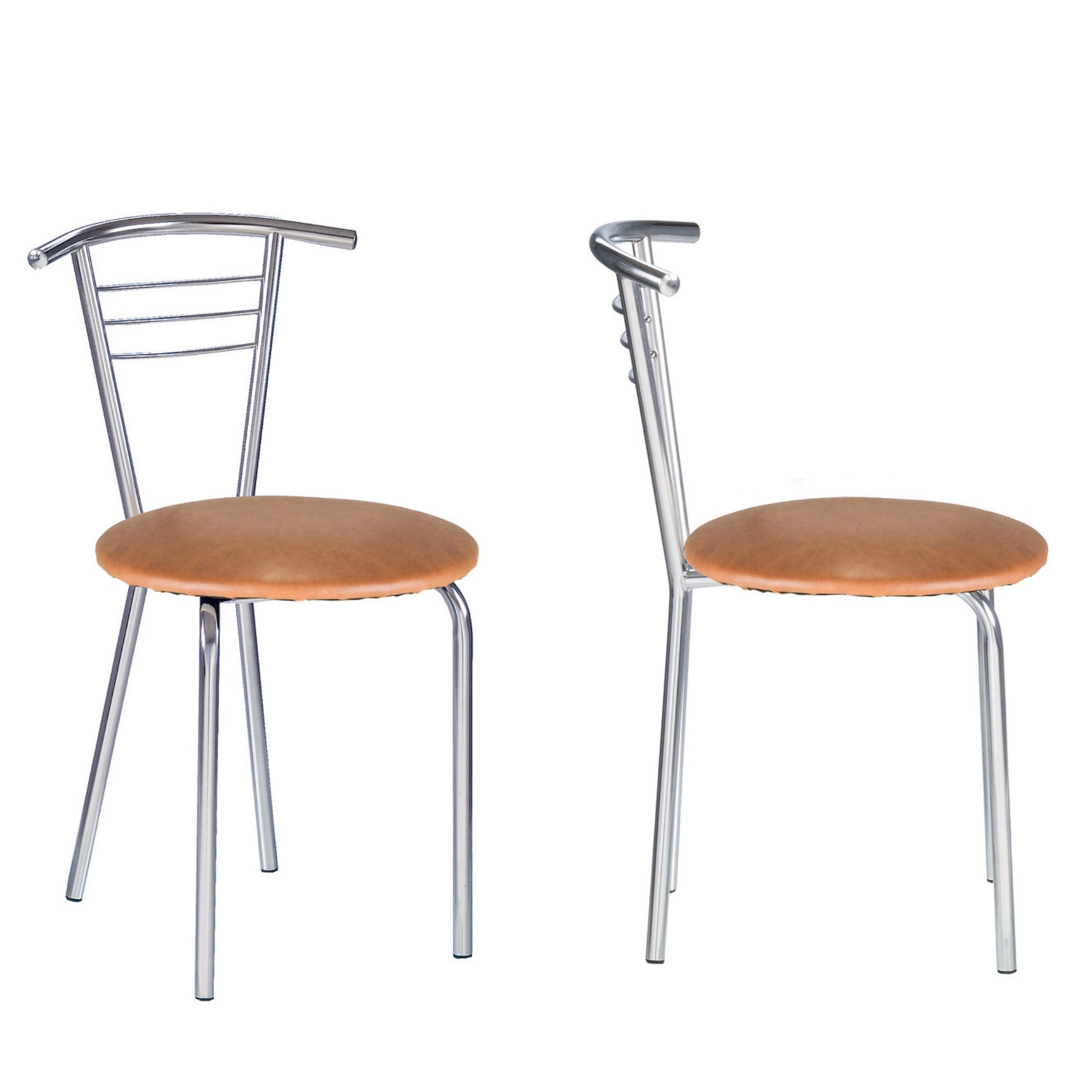 Set 2 scaune bucatarie TINA, Aramiu piele ecologica