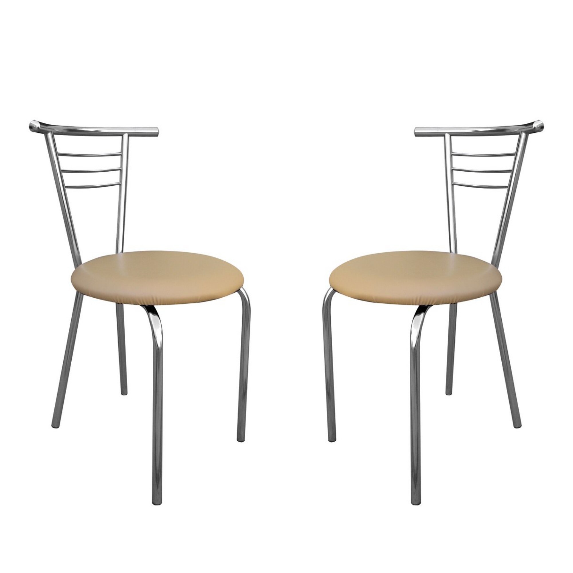 Set 2 scaune bucatarie TINA, Ocru piele ecologica