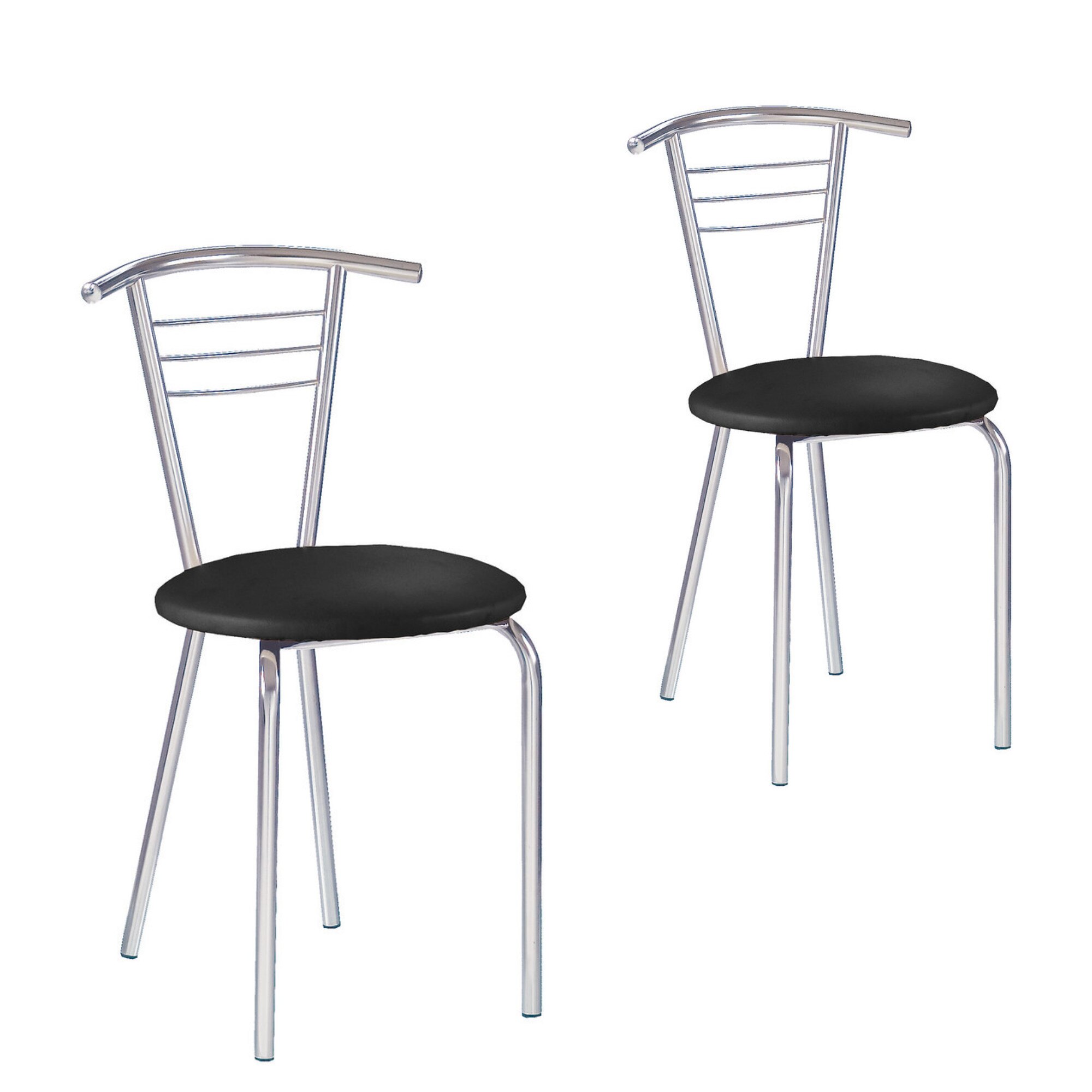 Set 2 scaune bucatarie TINA, Negru piele ecologica