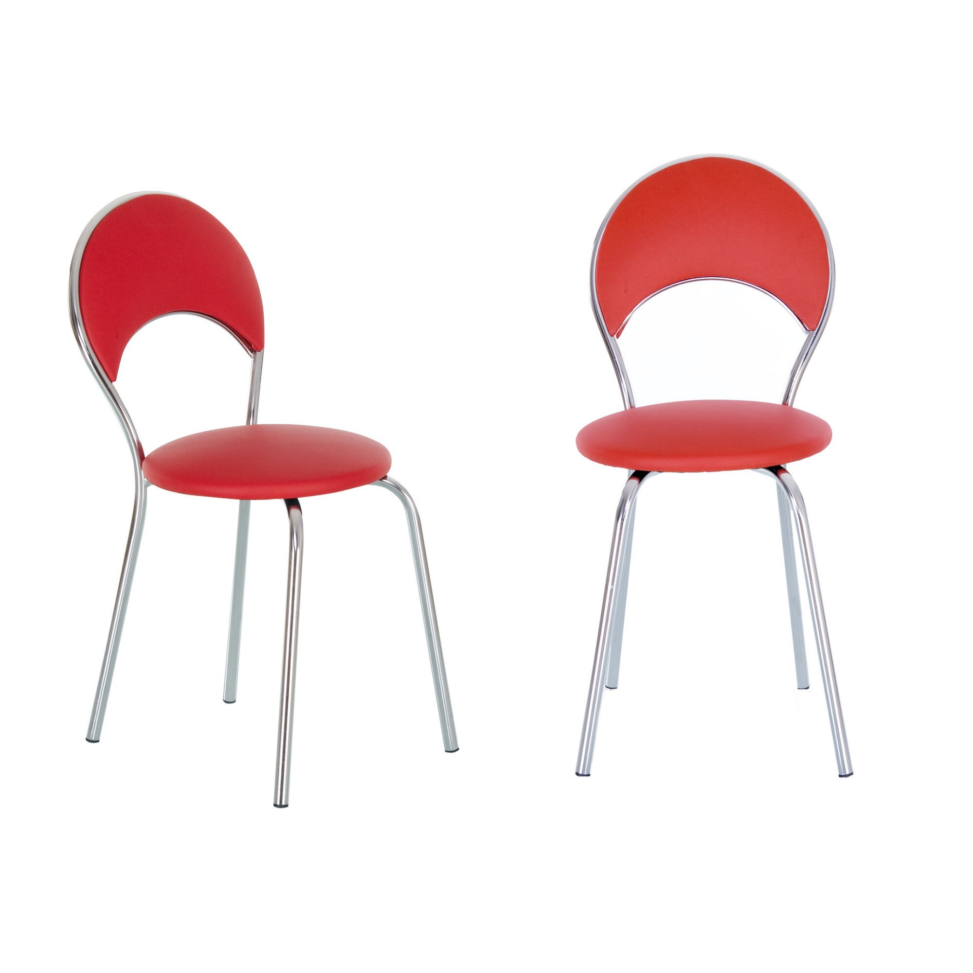 Set 2 scaune dining / bucatarie MARINO Plus, piele ecologica, Rosu