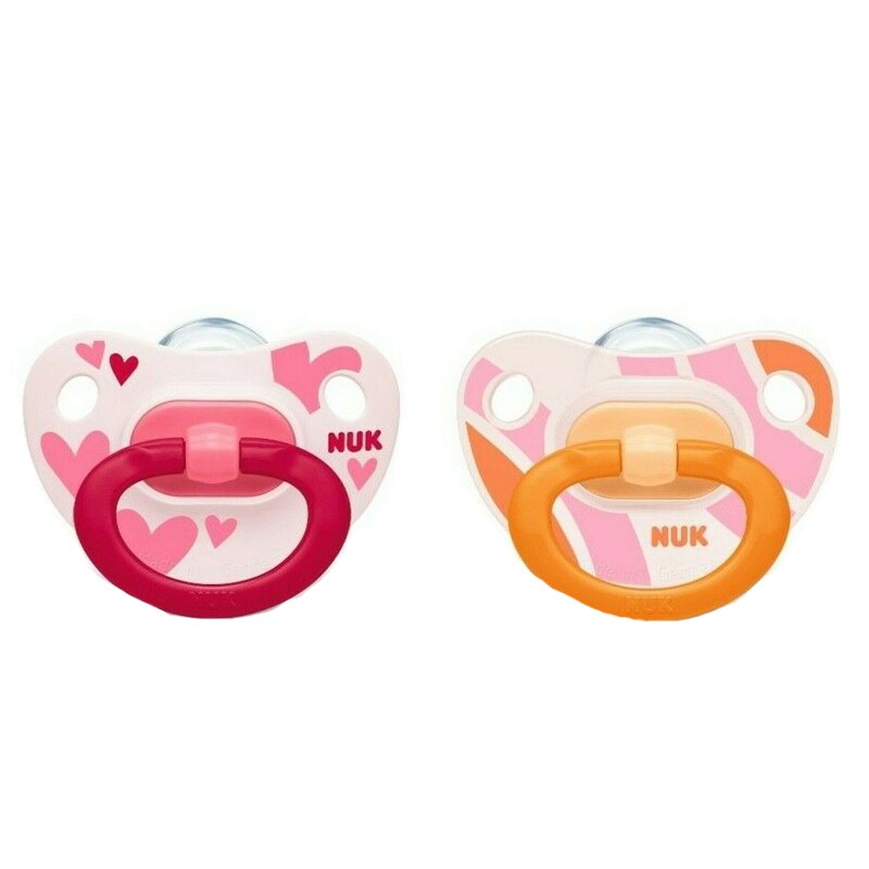 Set 2 suzete ortodontice din silicon Nuk Happy Days 736203P, Multicolor 6-18 luni