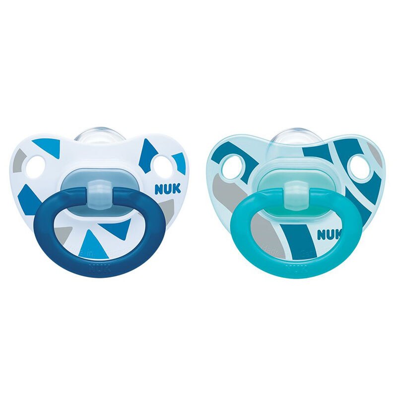 Set 2 suzete ortodontice din silicon Nuk Happy Days 736203M, Multicolor 6-18 luni