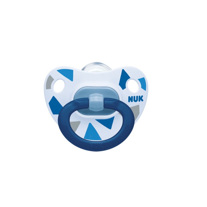 Suzeta ortodontica din silicon 6-18 luni Nuk Happy Days 736376A11, Albastru