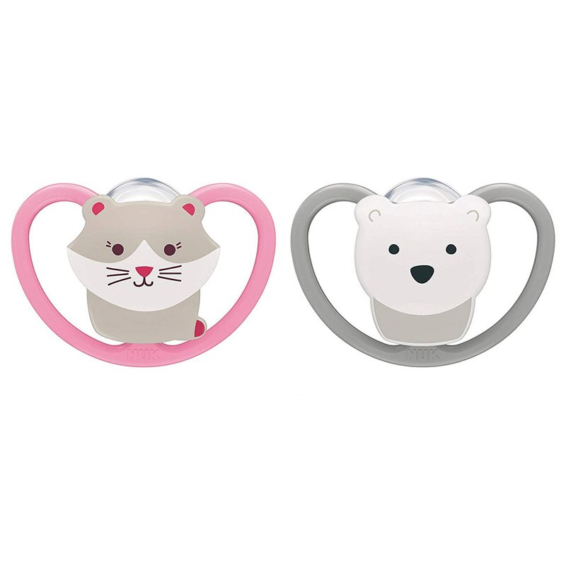 Set 2 suzete ortodontice din silicon Nuk Space 730313-2, Multicolor 0-6 luni
