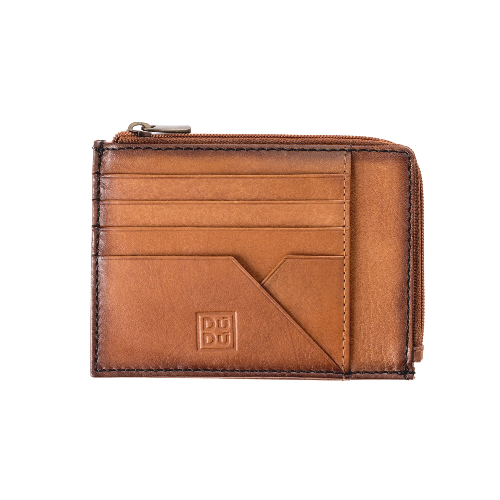 Portofel, DuDu, 594-1704-04, Piele, Compartimentat, Maro deschis, 12.4 x 9 x 0.5 cm