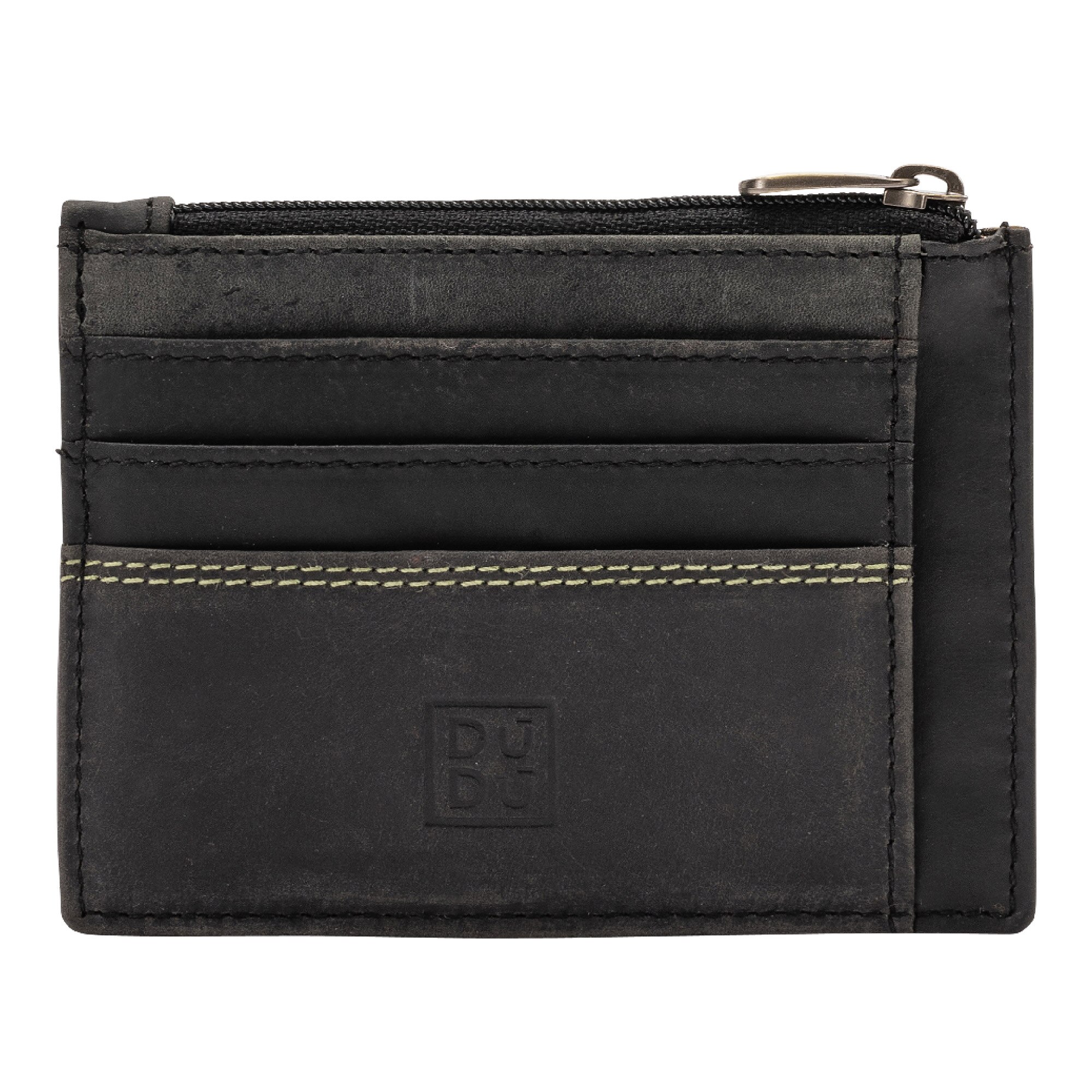 Portofel, DuDu, 577-438-01, Piele, Compartimentat, Negru, 11.2 x 8.5 x 0.8 cm