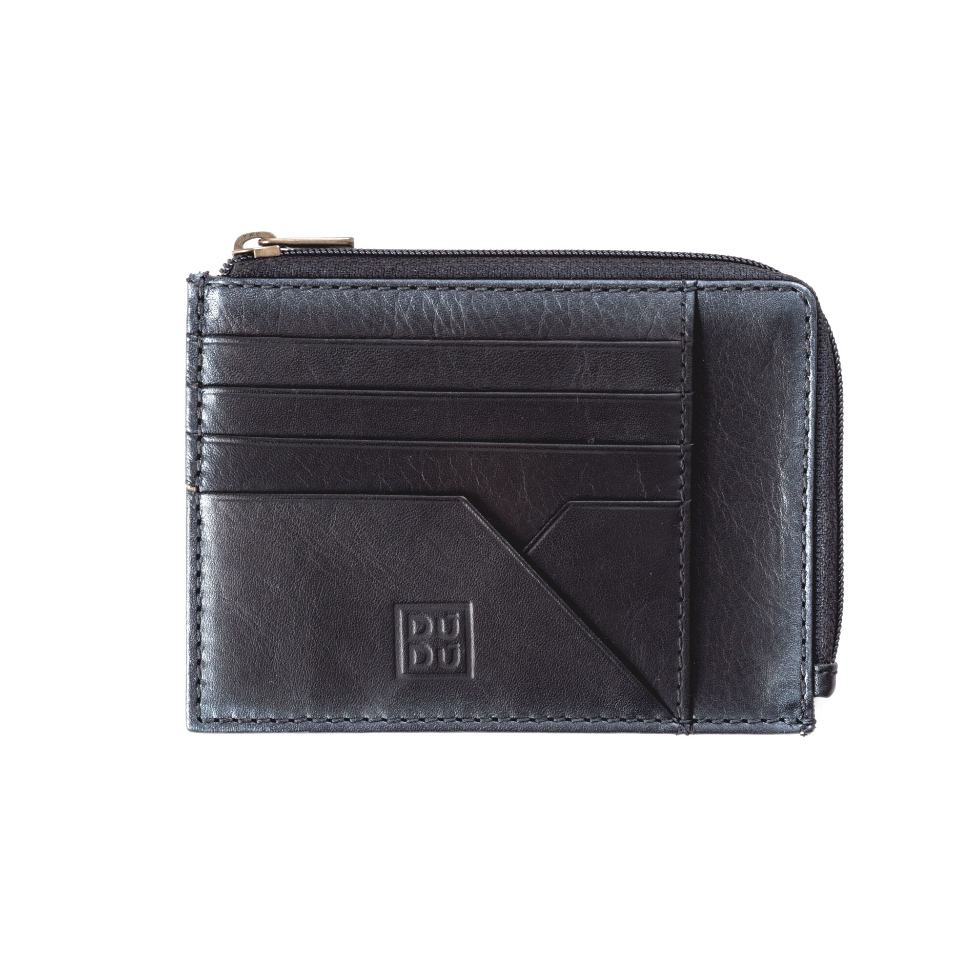Portofel, DuDu, 594-1704-01, Piele, Compartimentat, Negru, 12.4 x 9 x 0.5 cm