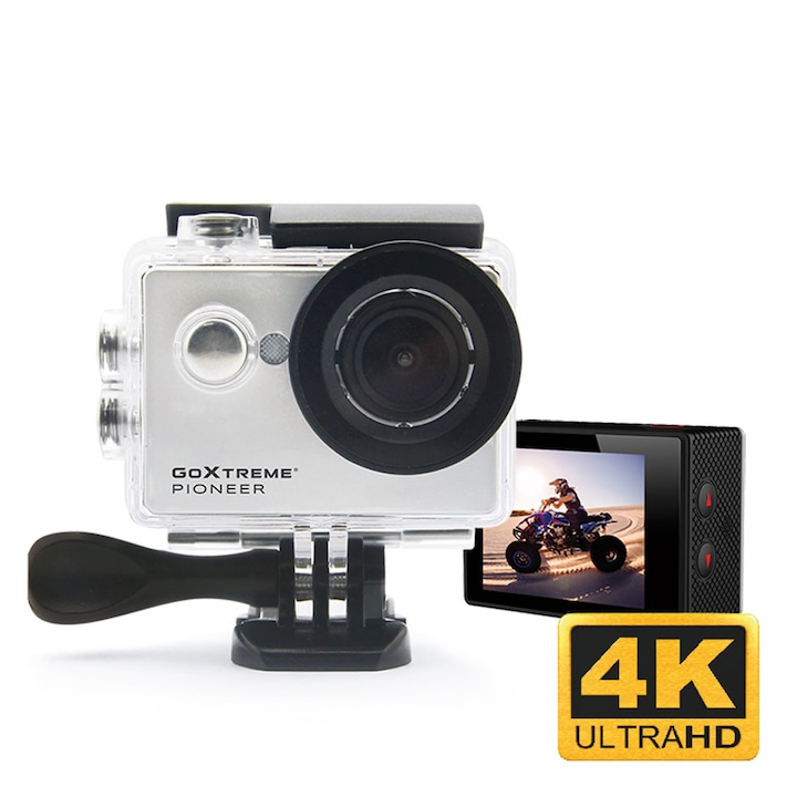Camera video sport GoXtreme Pioneer, 4K@10FPS, 12 MPx, (INCLUDE 10 Accesorii), Scufundare 30m
