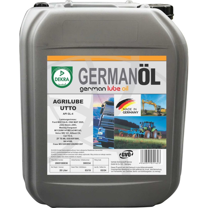 Ulei Hidraulic ,Germanol ,universal tractor oil , Agrilube ,UTTO ,20L