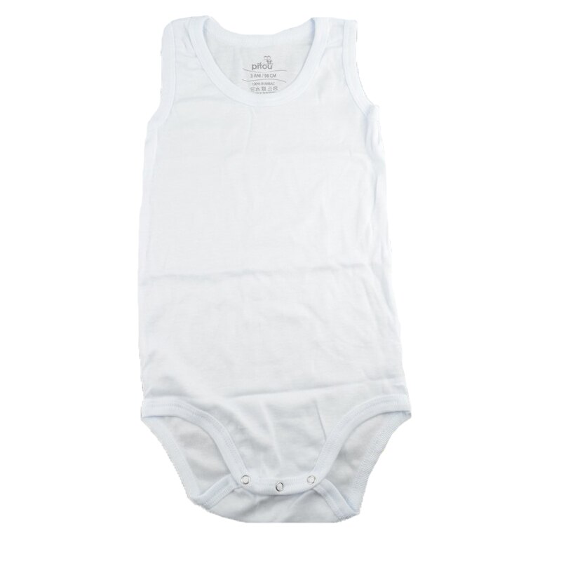Body tip maieu pentru copii Pifou Model 5 M5-A, Alb, 98 cm