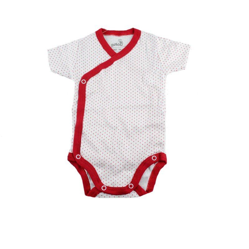 Body cu maneca scurta bebelusi Pifou Model 10 MS M10MS-A2, Alb, 50