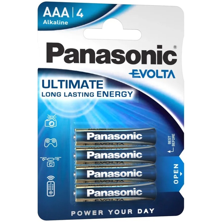 Panasonic EVOLTA AAA mikro 1.5V szupertartós alkáli elemcsomag LR03EGE-4BP