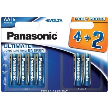 Baterii Panasonic Evolta Alkaline AA, 6 buc Baterii Panasonic Evolta Alkaline AA, 6 buc