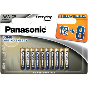 Baterii Panasonic Everyday Power AAA, 20 buc Baterii Panasonic Everyday Power AAA, 20 buc
