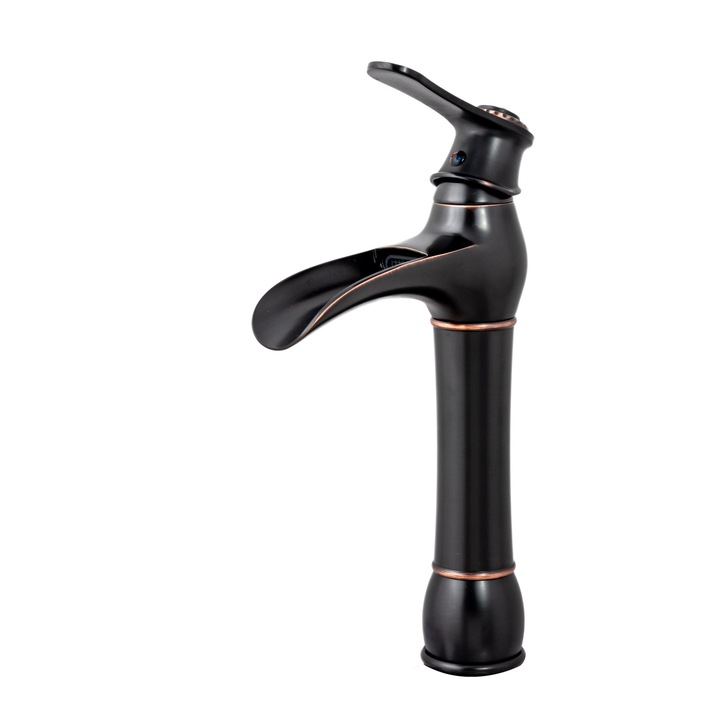 TRENDY S mosdó csaptelep, pultra szerelhető, vízesés típusú, antik fekete
