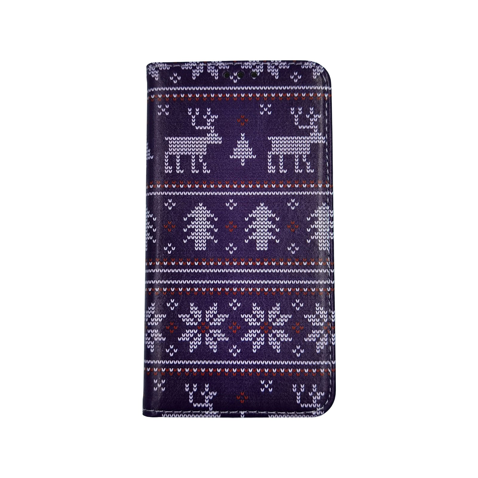 Husa Craciun Flip Carte Apple iPhone 11 Pro Max model model Christmas Knit, Portofel cu Stand, Antisoc, Viceversa Rosu