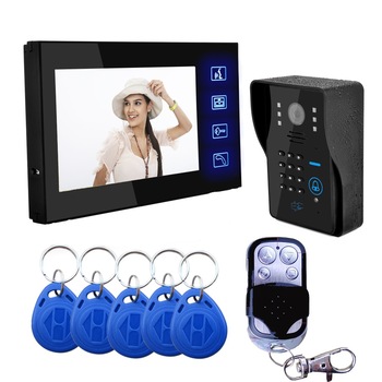 Sistem de interfon video AIX ©, 5 Card acces, deblocare poarta direct din casa, monitor color 7 inch si camera de vizionare nocturna IR, interfon exterior tactil parola si card, culoare Negru Sistem de interfon video AIX ©, 5 Card acces, deblocare poarta direct din casa, monitor color 7 inch si camera de vizionare nocturna IR, interfon exterior tactil parola si card, culoare Negru
