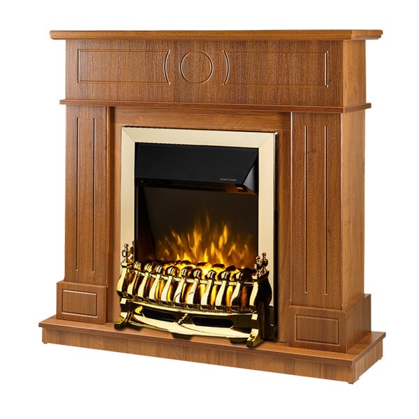 Semineu electric Ambasador Maro & Galileo Gold, Dimensiuni (IxLxA) 978x1048x300 mm, Termostat ajustabil, 2 trepte de incalzire, Efect 3D, Telecomanda