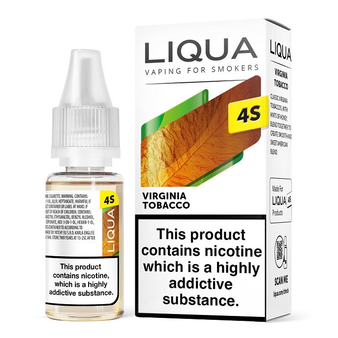 Lichid pentru Tigara Electronica Liqua 4S Virginia Tobacco 10ml, nicotina 20 mg/ml.